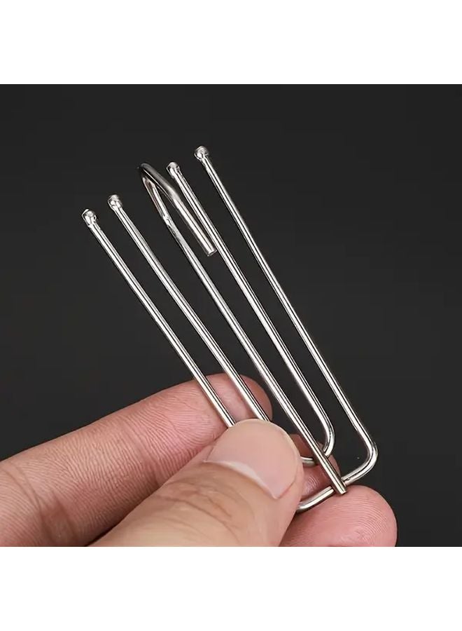5Pcs Stainless Steel Curtain Hooks Pinch Pleat Holders For Drapes Shower Window Curtains - Image 2